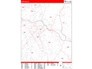 White Plains Wall Map Zip Code Red Line Style 2022